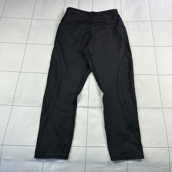 Ruby Ribbon Leggings Womens Small Black Laser Cut Cropped Athletic Capri Active - Picture 3 of 9